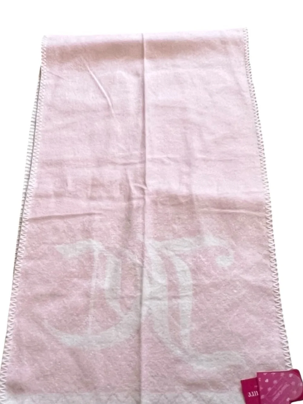 Juicy Couture Pink & White Monogram Blanket‎ Scarf